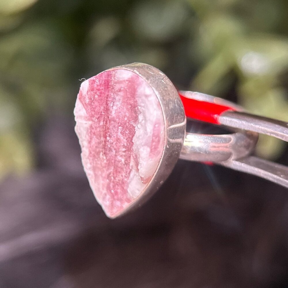 Silver 925 Raw Stone Ring - image 3